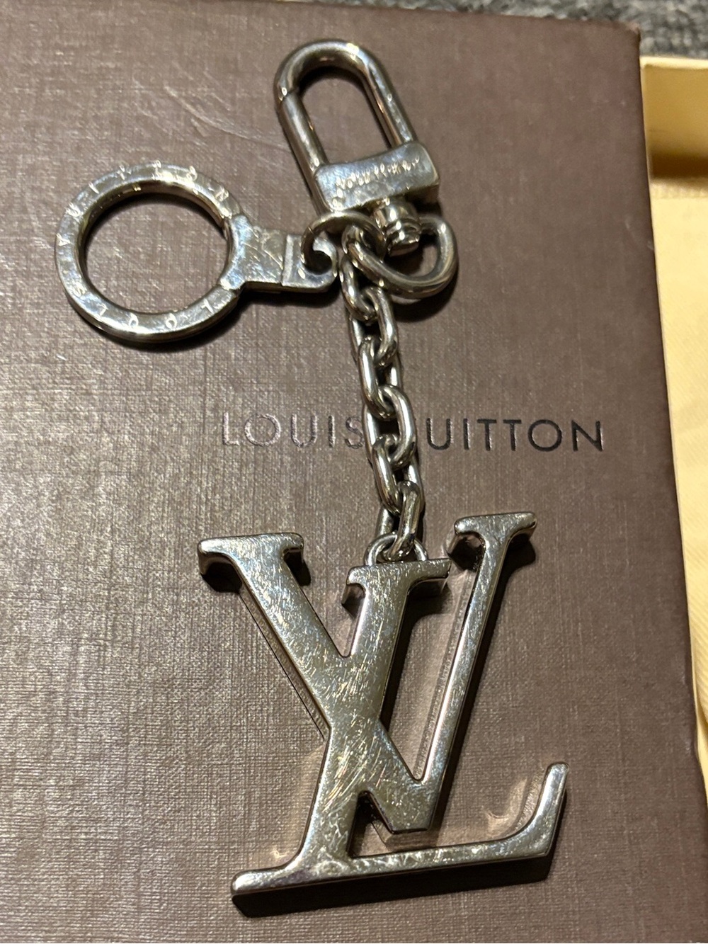 LOUIS VUITTON Bag Charm Keyring Porte-Clés LV Initial KH M65995
